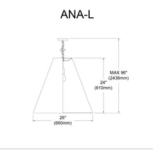 Load image into Gallery viewer, 1LT Anaya Large Pendant,  AGB, WH Shade
