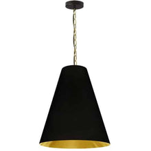 Load image into Gallery viewer, 1LT Anaya Medium Pendant,  AGB, BK/GLD Shade
