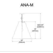 Load image into Gallery viewer, 1LT Anaya Medium Pendant,  AGB, BK/GLD Shade
