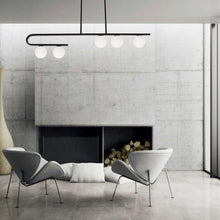 Load image into Gallery viewer, 5LT Horiz Pendant, MB, WH Glass
