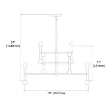 Load image into Gallery viewer, 12LT Incandescent Chandelier, Matte Black Finish
