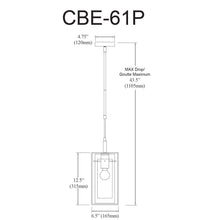 Load image into Gallery viewer, 1LT Pendant, Rectangular Metal Frame,Frosted Gls
