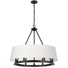 Load image into Gallery viewer, 6LT Incandescent Chandelier, MB, WH Shades
