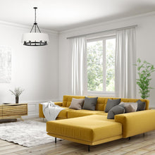 Load image into Gallery viewer, 6LT Incandescent Chandelier, MB, WH Shades
