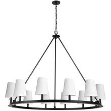 Load image into Gallery viewer, 12LT Incandescent Chandelier, MB, WH Shades
