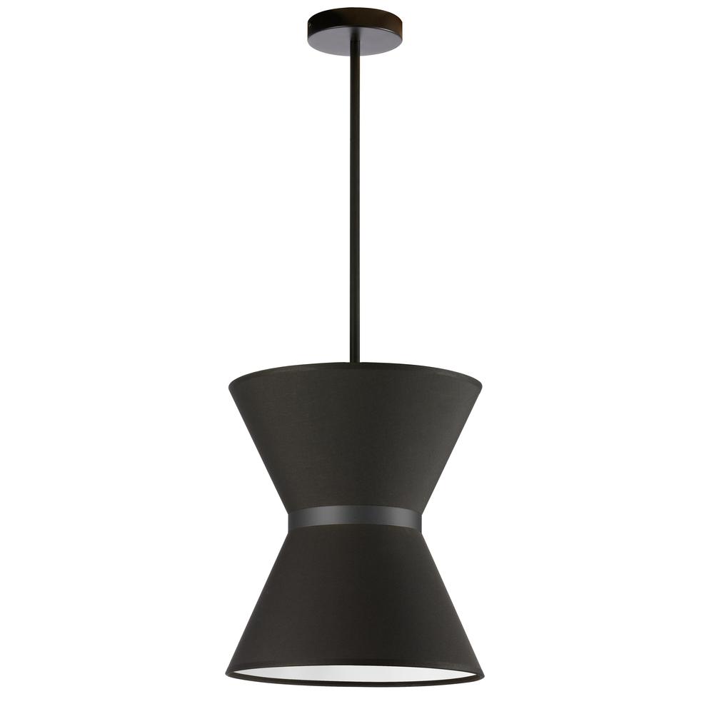 1LT Incandescent Pendant, MB, BK Shade