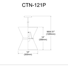 Load image into Gallery viewer, 1LT Incandescent Pendant, MB, BK Shade
