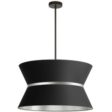 Load image into Gallery viewer, 4LT Incan Chandelier, MB, SLV ring, BK/SLV Shade
