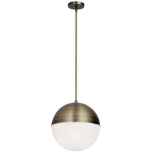 Load image into Gallery viewer, 3LT Halogen Pendant, AB, WH Opal Glass
