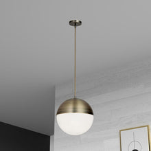 Load image into Gallery viewer, 3LT Halogen Pendant, AB, WH Opal Glass
