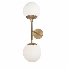 Load image into Gallery viewer, 2LT Wall Sconce,  AGB, WH Opal Glass
