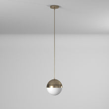 Load image into Gallery viewer, 1LT Halogen Pendant, AB, WH Opal Glass
