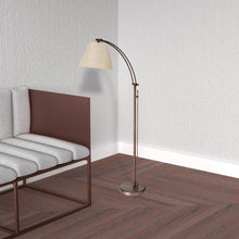 Load image into Gallery viewer, 1LT Incan Adjustable Floor Lamp, OBB, Flax Shade
