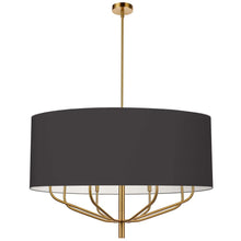 Load image into Gallery viewer, 8LT Incandescent Chandelier, AGB, BK Shade
