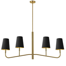 Load image into Gallery viewer, 4LT Incan Horizontal Chandelier, AGB, BK Shades
