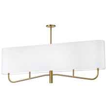 Load image into Gallery viewer, 4LT Incan Horizontal Chandelier, AGB, WH Shade
