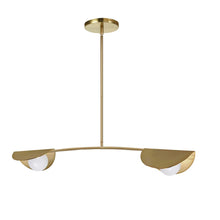 Load image into Gallery viewer, 2 LT Halogen Horiz Pendant, AGB, WH Glass
