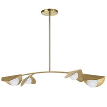 Load image into Gallery viewer, 4 LT Halogen Horiz Pendant, AGB, WH Glass
