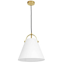 Load image into Gallery viewer, 1LT Emperor Pendant Aged Brass, White Shade
