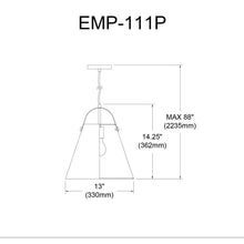 Load image into Gallery viewer, 1LT Emperor Pendant Matte Black, Black Shade
