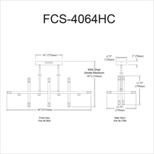 Load image into Gallery viewer, 48W Horiz Chandelier, PC, Acrylic Diffuser
