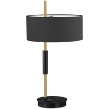 Load image into Gallery viewer, 1LT Incandescent Table Lamp, MB &amp; AGB, BK Shade
