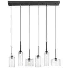 Load image into Gallery viewer, 6LT Halogen Horizontal Pendant, MB, Clear Glass
