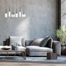Load image into Gallery viewer, 6LT Halogen Horizontal Pendant, MB, Clear Glass
