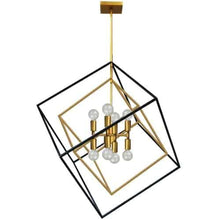 Load image into Gallery viewer, 8LT Pendant, Vintage Bronze &amp; Matte Black Finish
