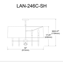 Load image into Gallery viewer, 6LT Incandescent Chandelier, VB, Blk Shade
