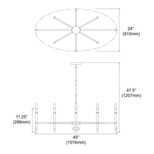 Load image into Gallery viewer, 8LT Incandescent Horizontal Chandelier, VB Finish
