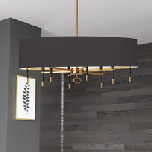 Load image into Gallery viewer, 8LT Incandescent Horizontal Chand, VB, Blk Shade
