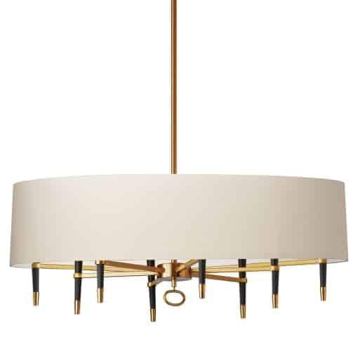 8LT Incandescent Chandelier, VB, Cream Shade