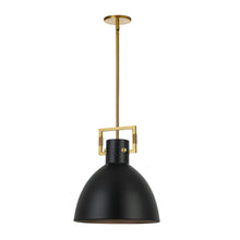 Load image into Gallery viewer, 1LT Incandescent Pendant, AGB, MB Metal Shade
