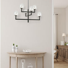 Load image into Gallery viewer, 6LT Chandelier,  MB, CLR Glass
