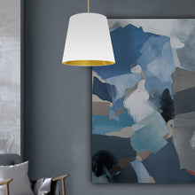 Load image into Gallery viewer, 1LT Oversized Drum Pendant Medium, WH/GLD Shade
