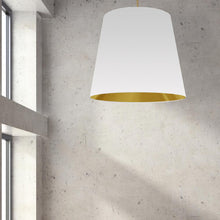 Load image into Gallery viewer, 1LT Oversized Drum Pendant X-Large, WH/GLD Shade
