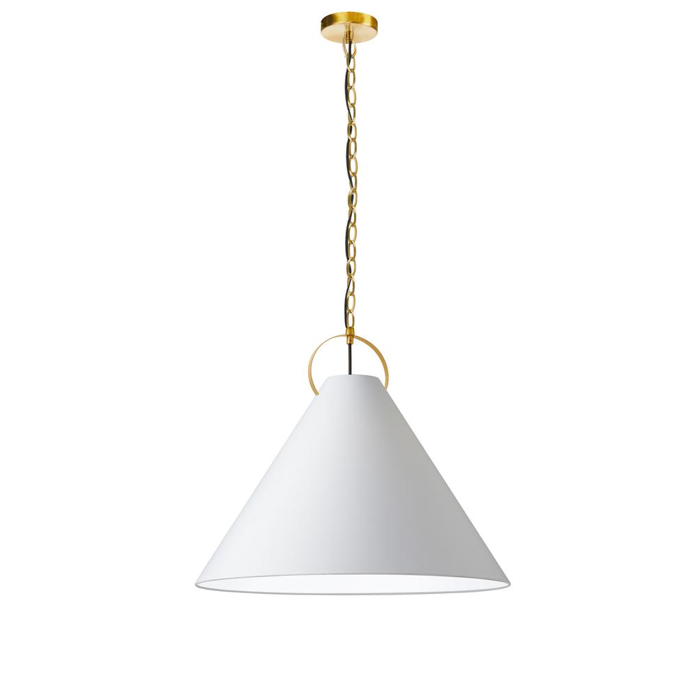 1LT Incand Pendant, AGB, WH Shade