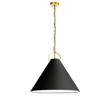 Load image into Gallery viewer, 1LT Incand Pendant, AGB, BK Shade
