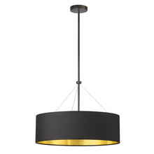 Load image into Gallery viewer, 4LT Incand Chandelier, MB, BK/GLD Shade
