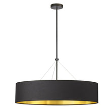 Load image into Gallery viewer, 4LT Incand Chandelier, MB, BK/GLD Shade
