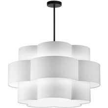 Load image into Gallery viewer, 4LT Incan 3-Tier Chandelier MB, White Shade
