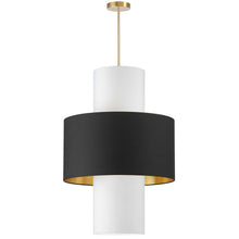 Load image into Gallery viewer, 4LT Incan Pendant, AGB, BLK/GLD &amp; WH Shades
