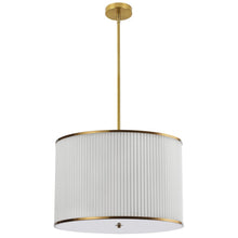 Load image into Gallery viewer, 4LT Incan Pendant, AGB, WH Pleated Shade
