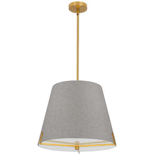 Load image into Gallery viewer, 4 LT Incandescent Pendant, AGB, GRY fabric shade
