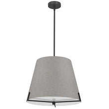 Load image into Gallery viewer, 4 LT Incandescent Pendant, MB, GRY fabric shade
