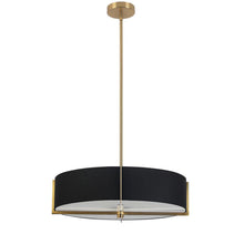 Load image into Gallery viewer, 4LT Incandescent Pendant, AGB, BK Shade
