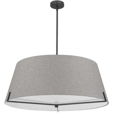Load image into Gallery viewer, 4 LT Incandescent Pendant, MB, GRY fabric shade
