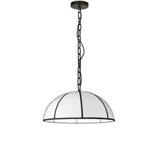 Load image into Gallery viewer, 1LT Incandescent Pendant, MB, WH Shade &amp; BK trim
