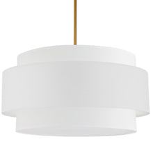 Load image into Gallery viewer, 4LT Incandescent Chandelier, AGB, WH Shade
